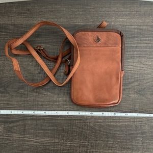 Small brown leather crossbody